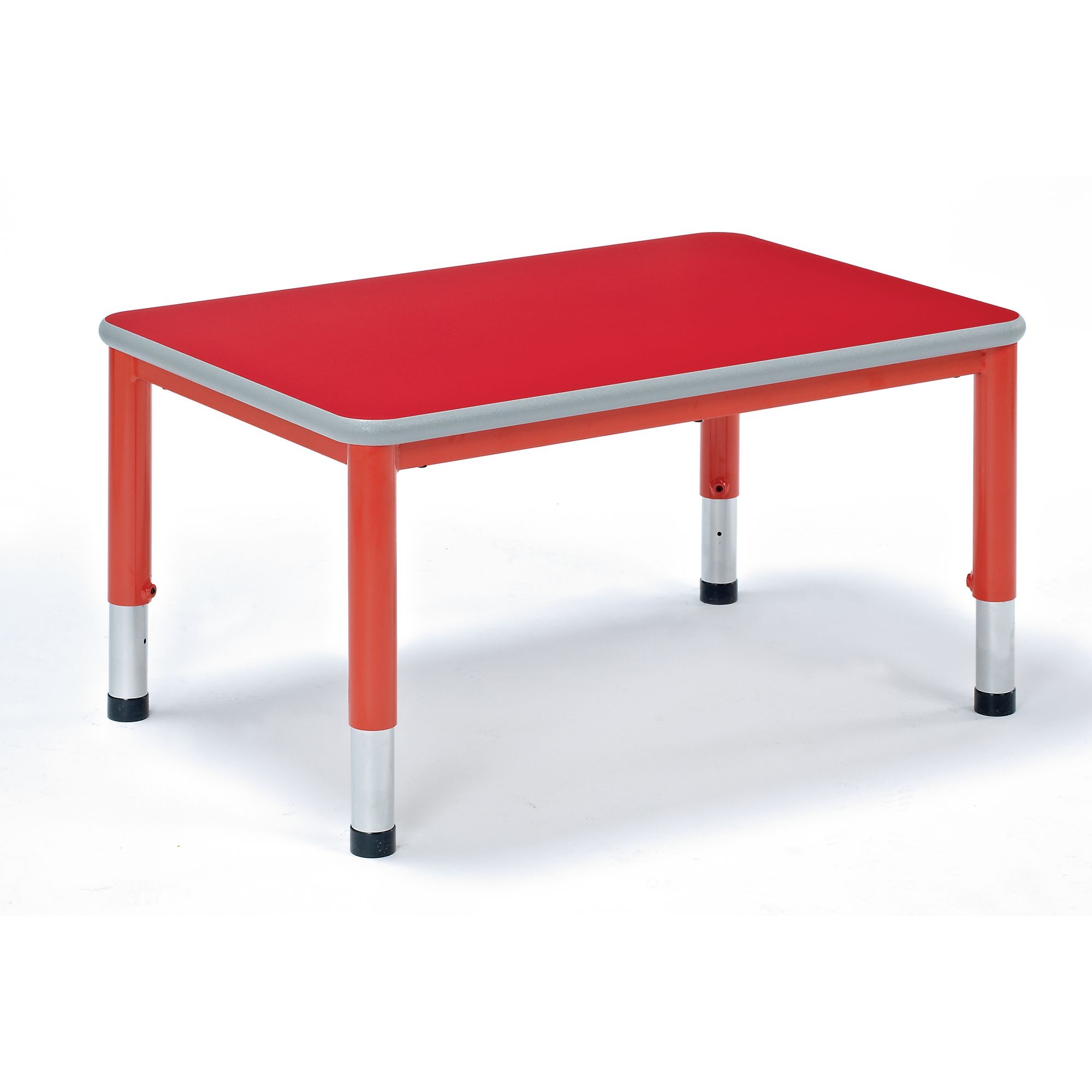 Harlequin Rectangular Height Adjustable Steel Classroom Table - 900 x 600 x 600mm - White
